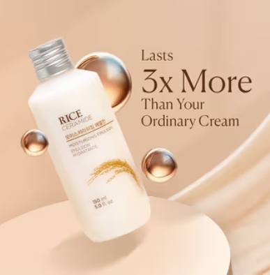 The Face Shop Ceramide & Rice Emulsion - Barrier Repair Brightening Moisturizer for Dull & Dry Skin - Image 2