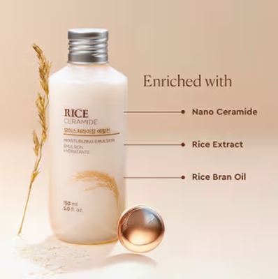 The Face Shop Ceramide & Rice Emulsion - Barrier Repair Brightening Moisturizer for Dull & Dry Skin - Image 3