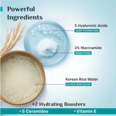 Pilgrim Korean Rice Water Hydra Glow Light Gel Moisturizer (100g) - Image 4
